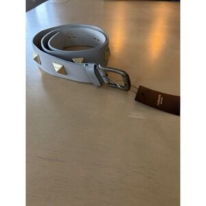 Martina Mori Belt Womens Medium Studded Leather Cream‎ Gold Western